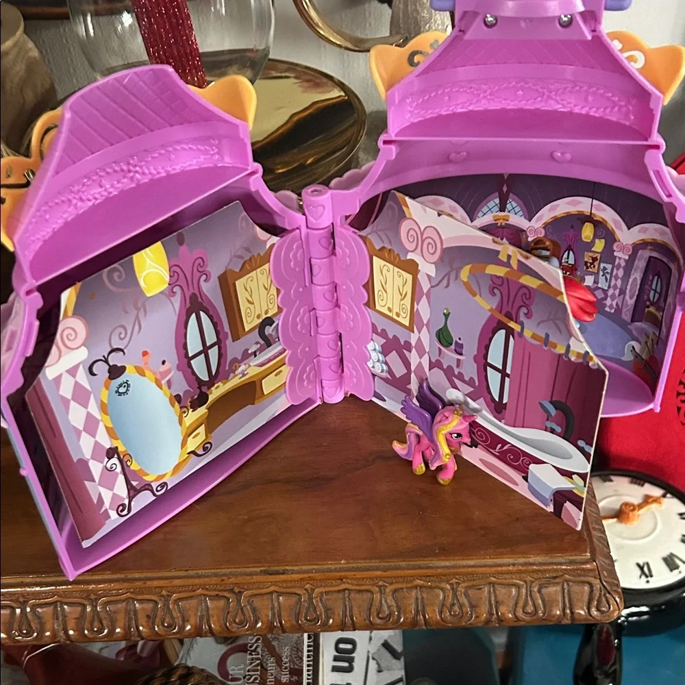 Purple and Pink Toy Castle with Heart Handle